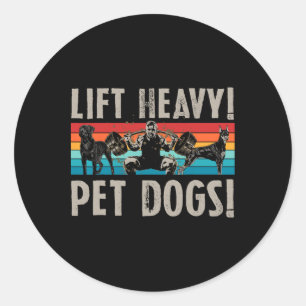 Sticker Rond Relèvement Rétro Lourd Animaux de Compagnie Chiens