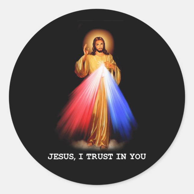 Sticker Rond Religieux chrétien Jésus Je fais confiance à vous  (Devant)