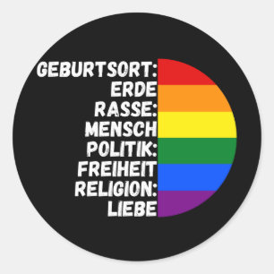 Sticker Rond Religion Amour Liberté Personnes Arc-en-ciel Class