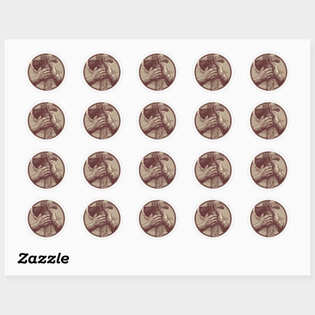 Sticker Rond Relique rustique (Feuille)