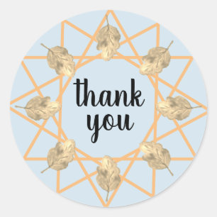 Sticker Rond Remerciement Aquarelle Botanique Feuillage Moderne