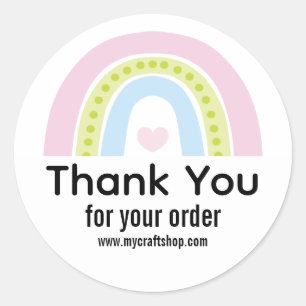 Sticker Rond Remerciement arc-en-ciel pour petite entreprise