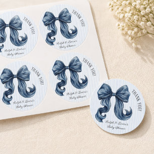 Sticker Rond Remerciement Baby Shower Blue Jeans