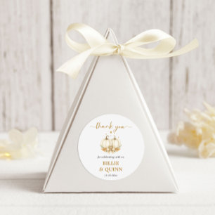 Sticker Rond Remerciement Chic pour Baby Shower Jumeaux Citroui