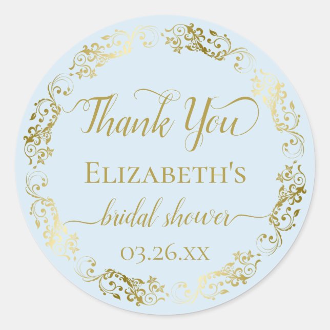 Sticker Rond Remerciement de Baby Shower Mariage en Dentelle Do (Devant)
