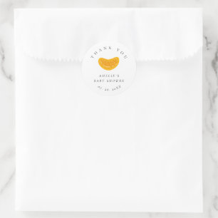 Sticker Rond Remerciement de Baby Shower Minimaliste Aquarelle 