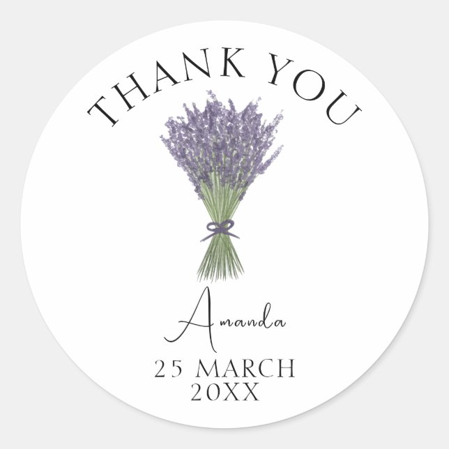 Sticker Rond Remerciement de brunch de mariage à l'aquarelle la (Devant)