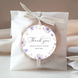 Sticker Rond Remerciement de Lavande Violette Florale pour Mari