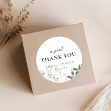 Remerciement de mariage à la sauge verdure & fleur