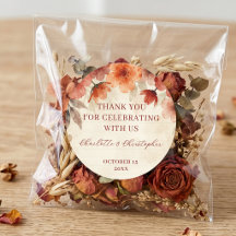Remerciement de mariage d'automne floral terracott