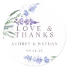 Remerciement de mariage floral à la lavande à l'aq