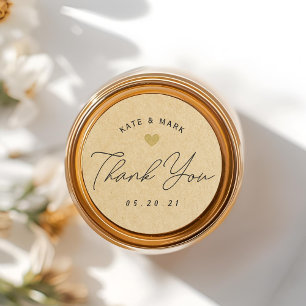 Sticker Rond Remerciement de mariage Kraft rustique