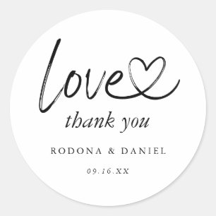 Sticker Rond Remerciement de mariage minimaliste moderne
