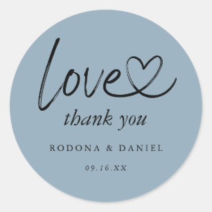 Sticker Rond Remerciement de mariage minimaliste moderne poussi