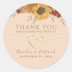 Sticker Rond Remerciement de mariage Peach Fuzz