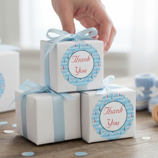 Sticker Rond Remerciement de voilier nautique (Créateur téléchargé)