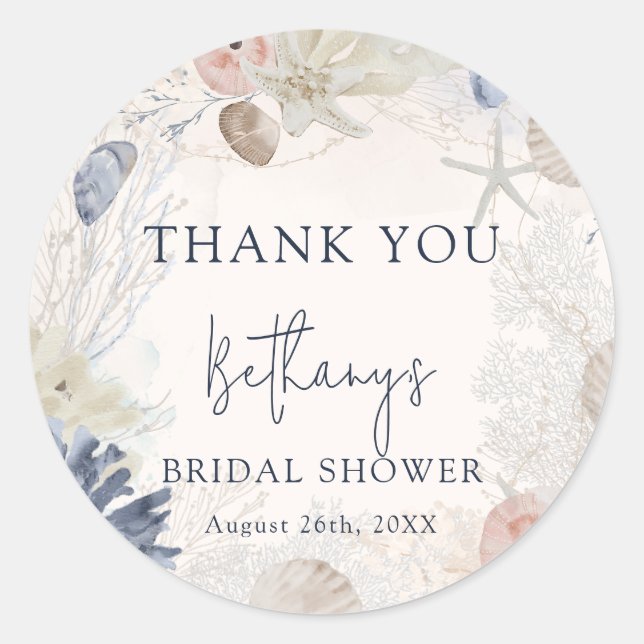 Sticker Rond Remerciement Élégant pour une Fête de Mariage de T (Devant)