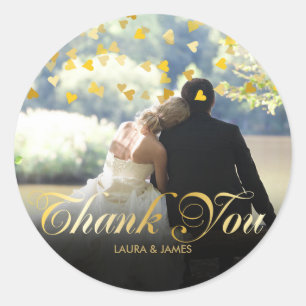 Sticker Rond Remerciement personnalisé avec photo et écriture e