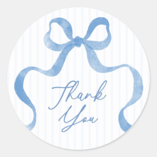 Sticker Rond Remerciement pour Baby Shower avec un Ruban Ondulé