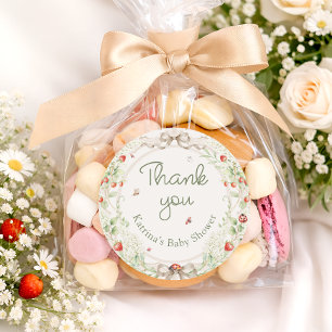 Sticker Rond Remerciement pour Baby Shower Baby in Bloom Wildfl