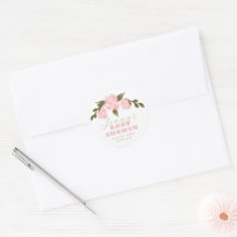 Remerciement pour Baby Shower Bohème Fille Rose Pâ