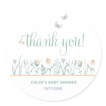 Remerciement pour Baby Shower Boho Fleur Sauvage P