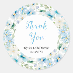 Sticker Rond Remerciement pour Baby Shower de Mariage Pivoine B