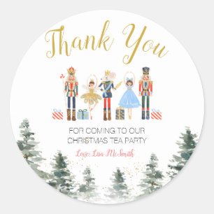 Sticker Rond Remerciement pour Baby Shower de Noël Casse-Noiset