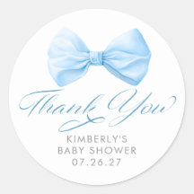 Remerciement pour Baby Shower Garçon Élégant Ruban