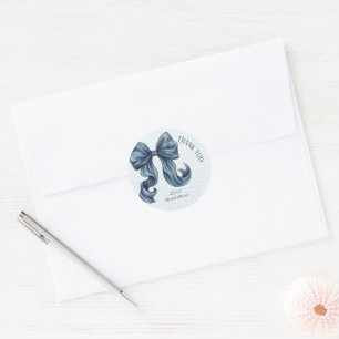 Sticker Rond Remerciement pour Baby Shower Mariage Blue Jeans