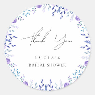 Sticker Rond Remerciement pour Baby Shower Mariage Jardin Flora