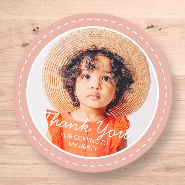 Sticker Rond Remerciement pour être venu Moderne Préparé Photo  (Créateur téléchargé)