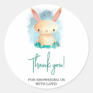 Sticker Rond Remerciement pour la baby shower de Little Rabbit