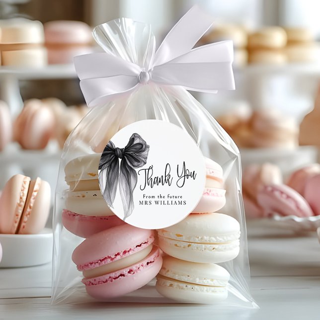 Sticker Rond Remerciement pour la fête de mariage avec un nœud  (Créateur téléchargé)