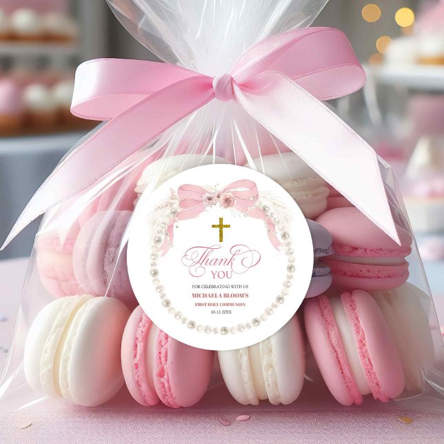 Sticker Rond Remerciement pour la première communion solennelle (Créateur téléchargé)