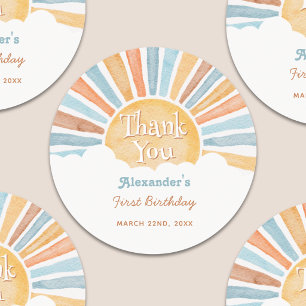 Sticker Rond Remerciement pour le 1er anniversaire de Sunshine