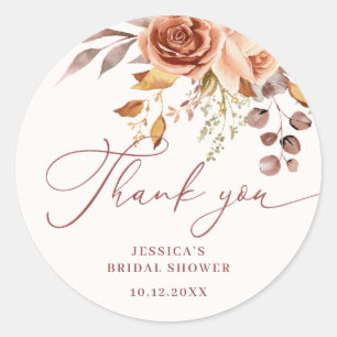 Sticker Rond Remerciement pour une Baby Shower de Mariage Flora