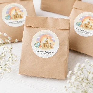 Sticker Rond Remerciement pour une Baby Shower Marin Bébé