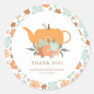 Sticker Rond Remerciement pour une Baby Shower Thème Citrouille