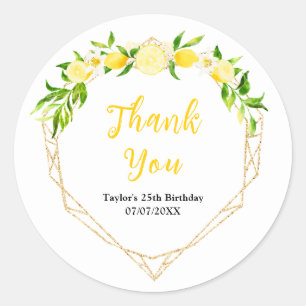 Sticker Rond Remerciement pour une fête d'anniversaire aux citr
