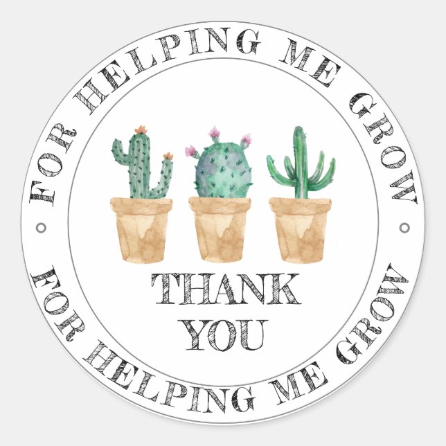 Sticker Rond Remerciement simple personnalisé, moderne et minim (Devant)