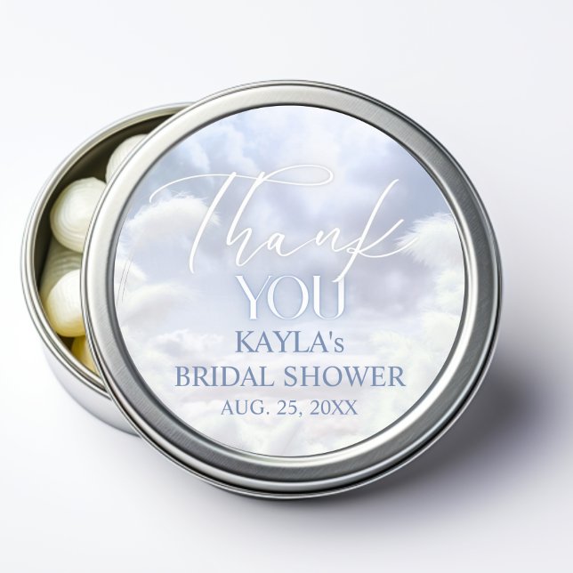 Sticker Rond Remerciement sur Cloud Nine 9 Baby Shower de maria (Thank You On Cloud Nine 9 Pampas Bridal Shower Classic Round Sticker)