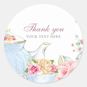Sticker Rond Remerciement Tea Party