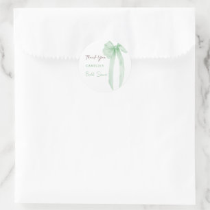 Sticker Rond Remerciements de Baby Shower Mariage Arc Vert