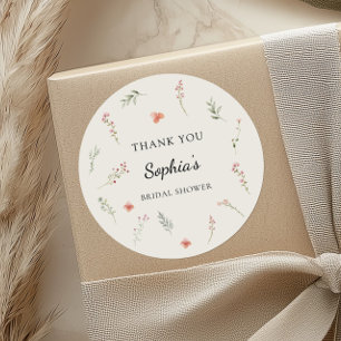 Sticker Rond Remerciements de Baby Shower Mariage Minimaliste F