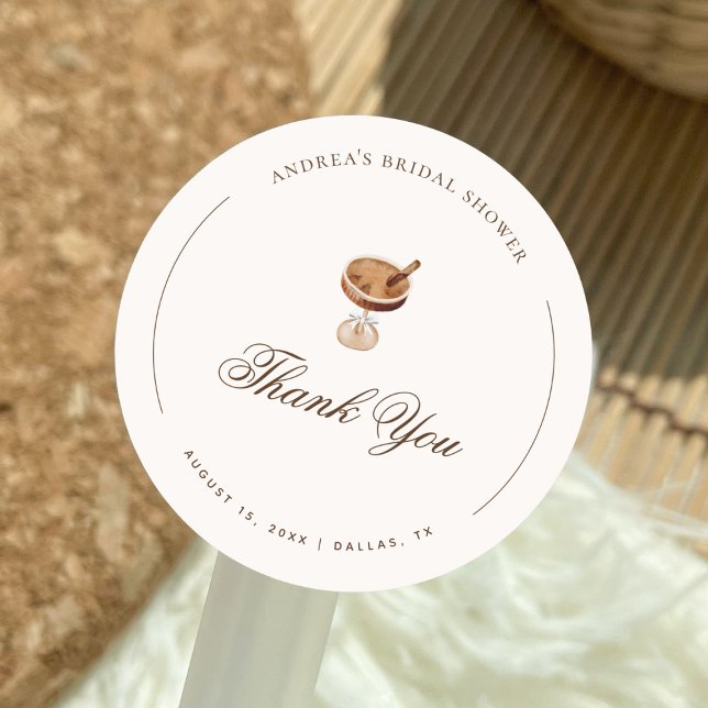 Sticker Rond Remerciements de Baby Shower pour un Espresso Mart (Créateur téléchargé)