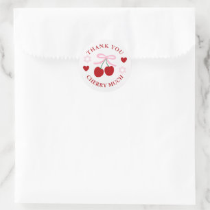 Sticker Rond Remerciements de douche de mariée Cherry Sweet