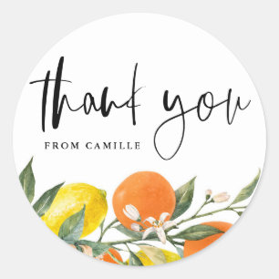 Sticker Rond Remerciements de fin d'études avec motif botanique