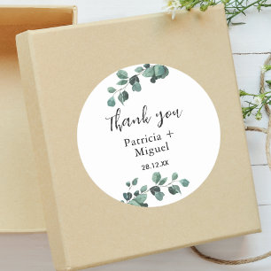 Sticker Rond Remerciements de mariage à la végétation moderne E