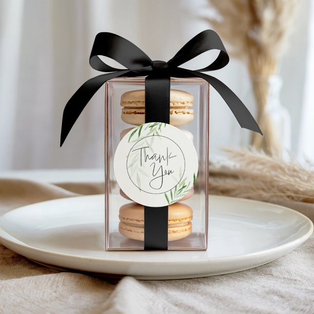 Sticker Rond Remerciements de mariage avec une touche d'aquarel (Créateur téléchargé)